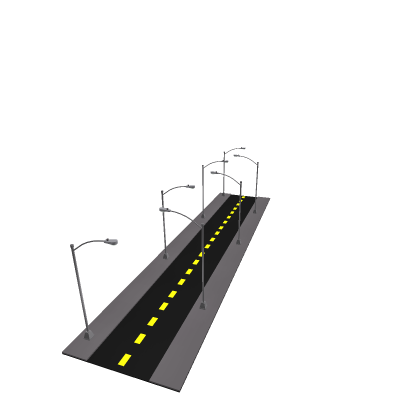 Long Road with Street Poles
