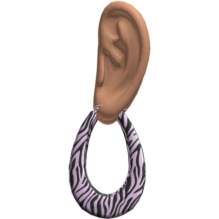 Purple Zebra 2000s Teardrop Earrings Ears