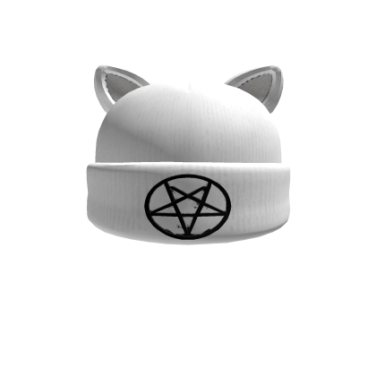Satanic pentagram beanie white goth Roblox item
