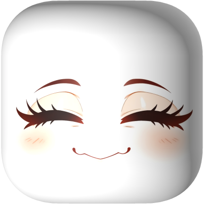 Happy Closed-Eye Smile Face – White Roblox item