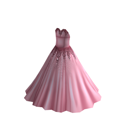 A-Line Ball Gown w Heart Neckline - Pink