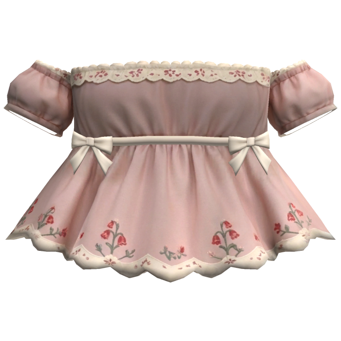Rose Puff Sleeve Ruffle Top