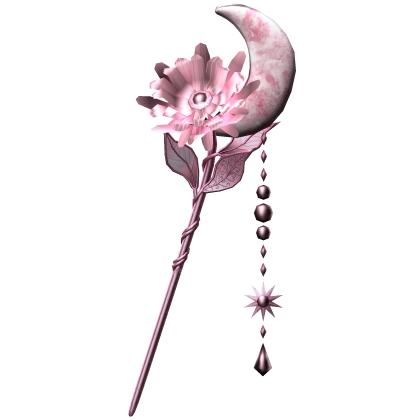 Flower & Moon Magical Staff In Pastel Pink Roblox item