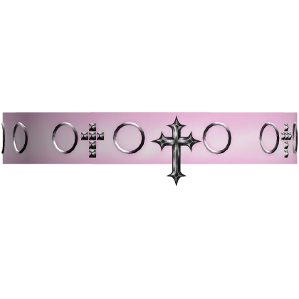 emo studded cross choker in pink