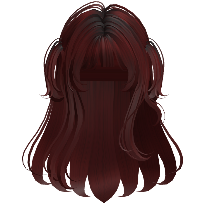 Dark Red soft layered hime hair
