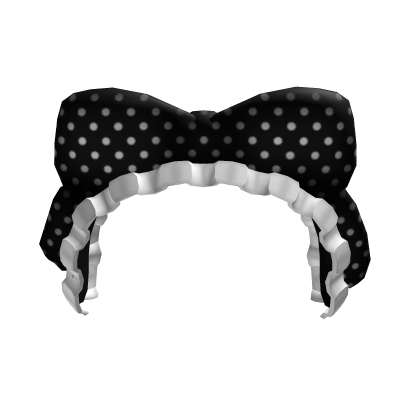 Cutesi Black Polka Dot Ruffle Bow Headband 