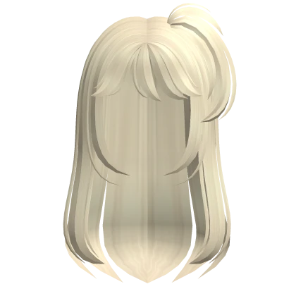 ♡HIME♡ ♡ white long straight hime cut anime hair | Roblox Item