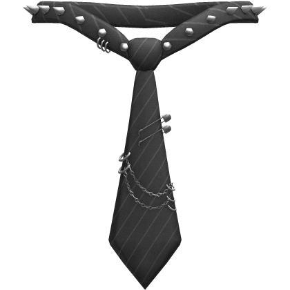Grey Striped Emo Chained Tie Roblox item