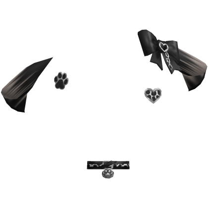 Black Gothic Y2k Ear Paw Furry Accessories