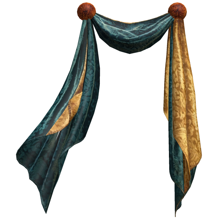 Teal & Gold Draped Scarf
