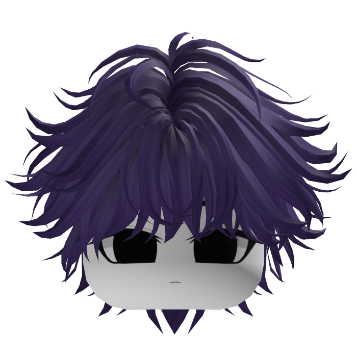purple anime messy layered hair