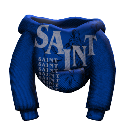 Dark blue Designer saint Male hoodie