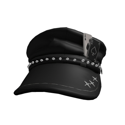 Black poker cards buckle beret  Roblox item