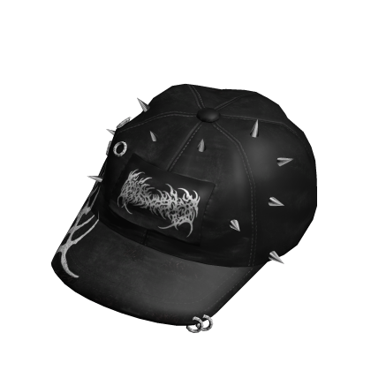Black cap backwards with spikes Y2k Roblox item