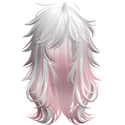Scene Wispy Flared Wolfcut White&Pink