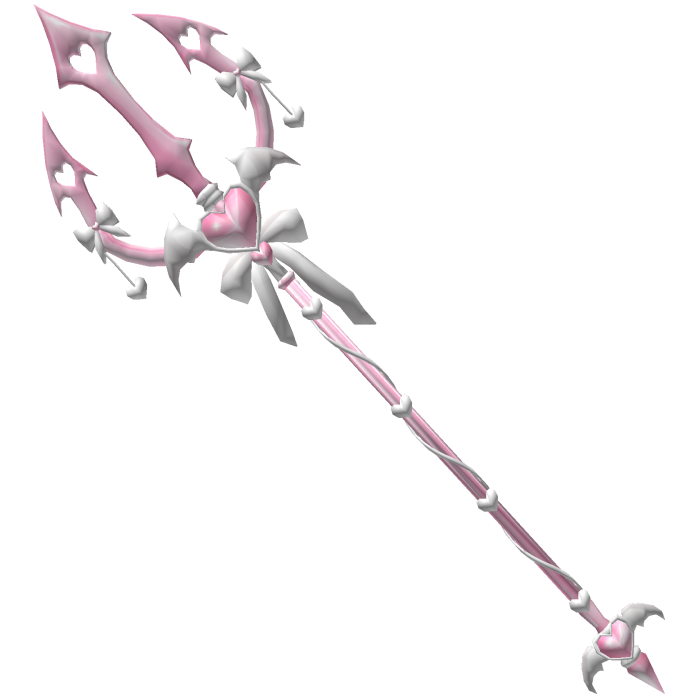 Bat Devil Imp Heart Trident - White Pastel Pink