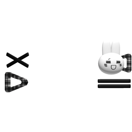 kaomoji black white bunny hair clips うさぎ Roblox item