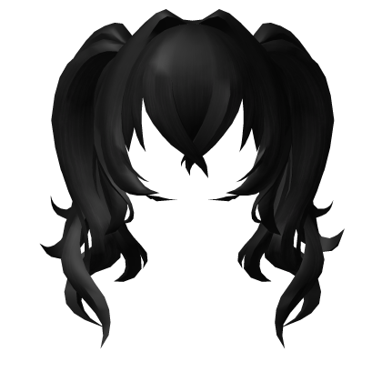 Cute Messy Anime Twintails Hair - Goth Doll Black Roblox item