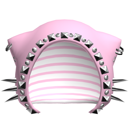 studded moe emo goth low poly cat hood pink Roblox item