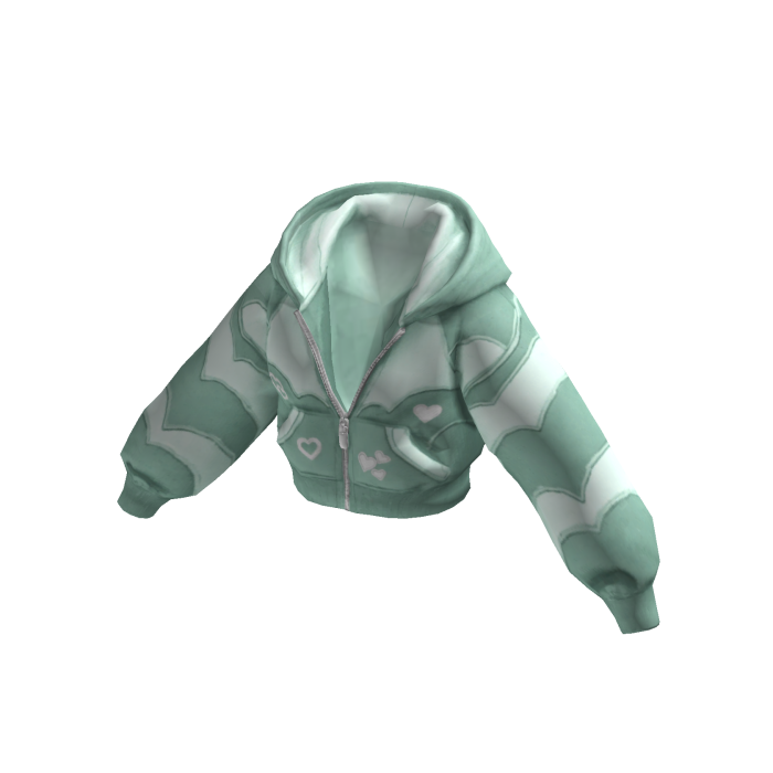 Cropped Green Heart Hoodie