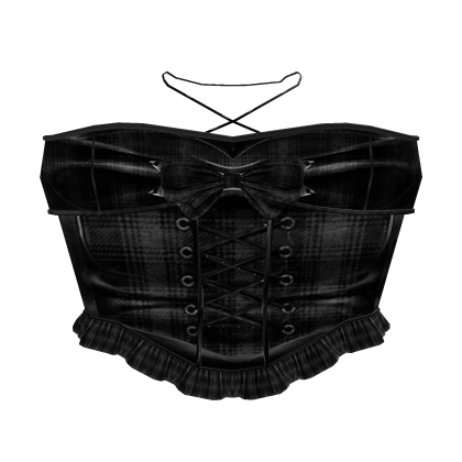 gothic emo plaid black grey top  Roblox item
