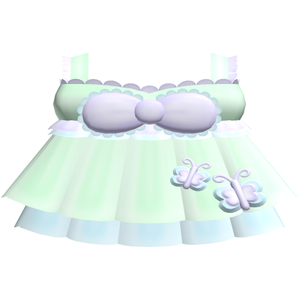 . ‿ ♡ magical green purple butterfly dress