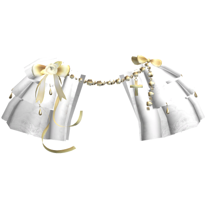 White Victorian Lace Yellow Ribbon Collar 3.0