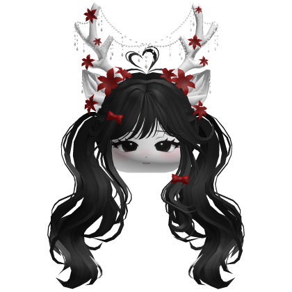 Ethereal Christmas Fairy Fawn Pigtails w/ Antlers
