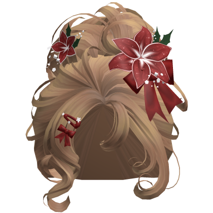 ♡ Christmas Flowery Bun Updo (Honey Blonde)