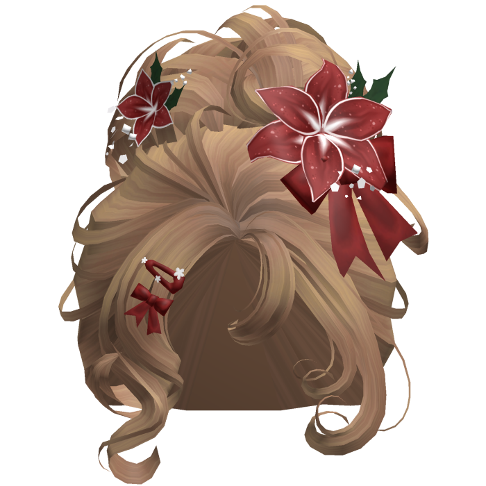 ♡ Christmas Flowery Bun Updo (Honey Blonde)