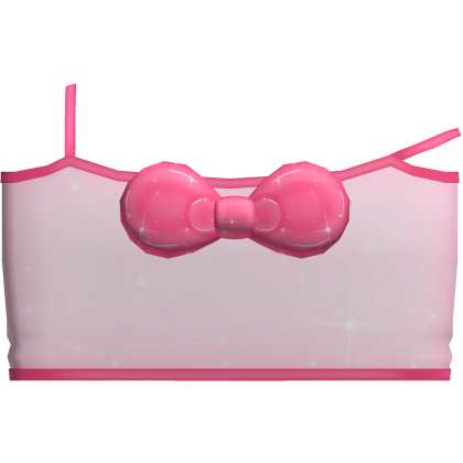 Cute Sparkly Hot Pink Bow Tank Top