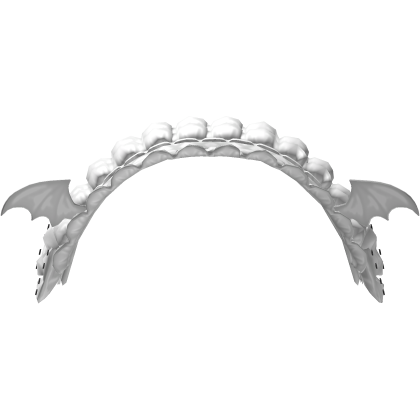 White Gothic Bat Wing Ruffled Headdress