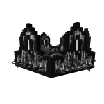 White Splatter Grunge Thorned Chained 8-Bit Crown