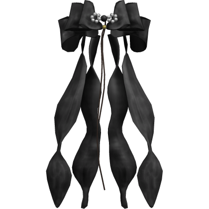 Super Long Black Flowy Back Hair Bow Roblox item