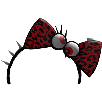 red scene headband with eyeball bow Roblox item