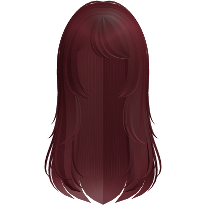 cute long layered wispy doll hair in red Roblox item