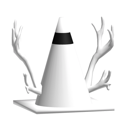 White Traffic Cone W/ Antlers