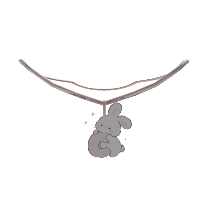 cute c pink bunny initial necklace 1.0