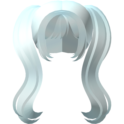 ♡ cute anime moe doll light blue long pigtails Roblox item
