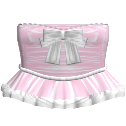 Christmas Festive Cute Fur Dress w Bow Pastel Pink