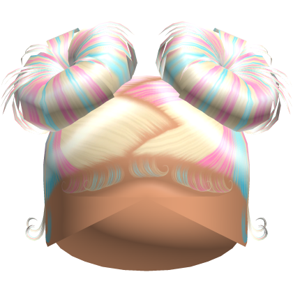 Doll Zig-Zag Part Double Buns (Cotton Candy)