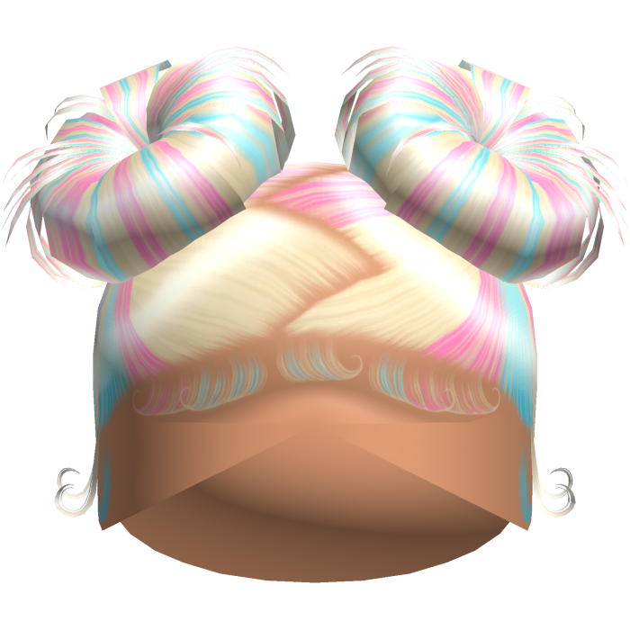 Doll Zig-Zag Part Double Buns (Cotton Candy)