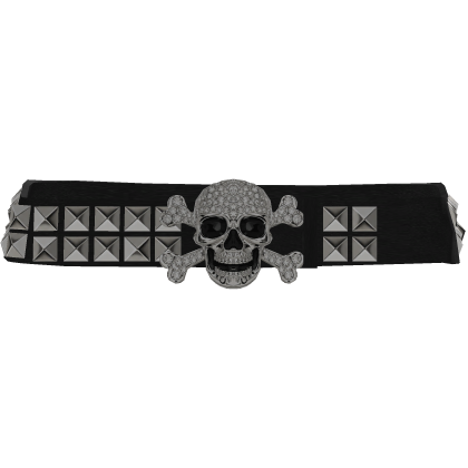 Y2K Grunge Gem Studs Skull Belt 1.0 (Black) thumbnail