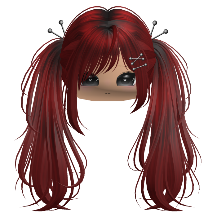 Red Y2K Emo Punk Pigtails w/ Pins