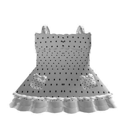 ♡ cute white polka dot ruffled princess dress thumbnail