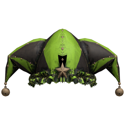 Lime Black Harlequin Jester Hat