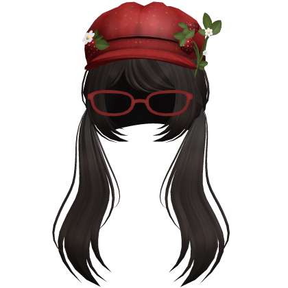 ♡ cute igari beret glasses pigtails in dark brown thumbnail