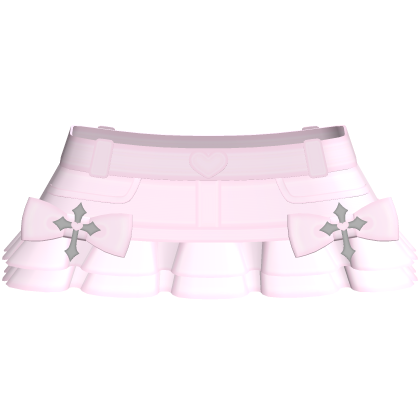 🤍 cutecore doll cross jean skirt light pink