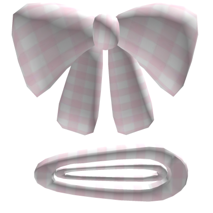 Pretty pink plaid hairclip bow