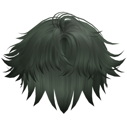 Emo Messy Layered Hair (Dark Green) Roblox item